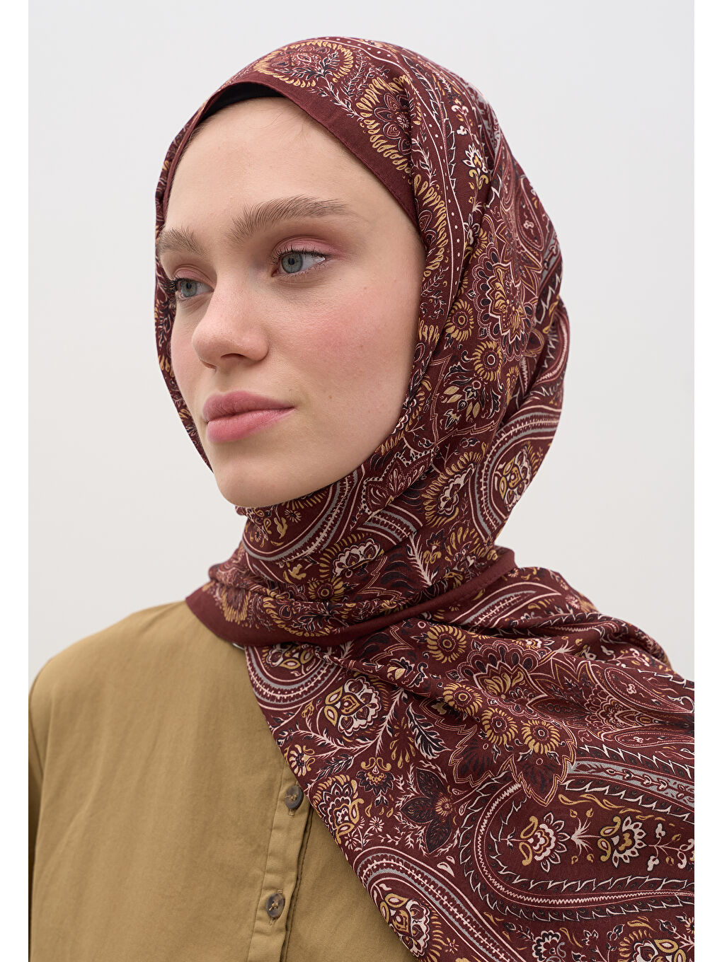 Petra Desen Şal Bordo-1
