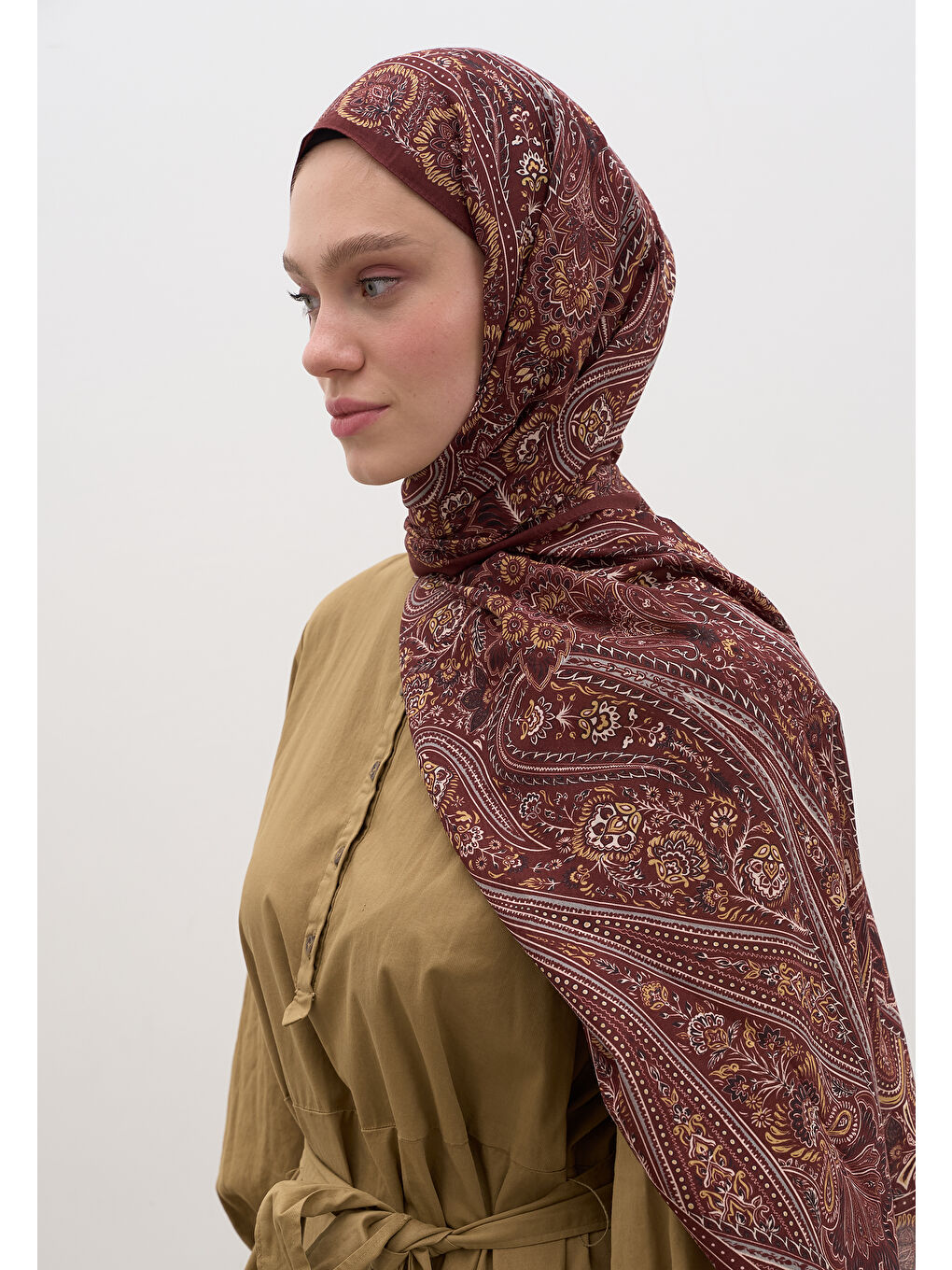 Petra Desen Şal Bordo-2