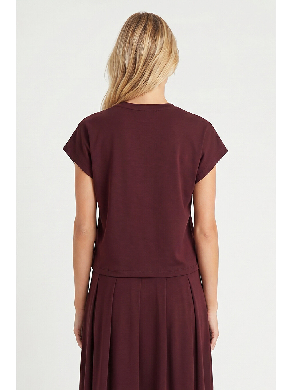 Mürdüm Modal Vatkalı T-shirt Etek Takım MÜRDÜM LNT0041-4