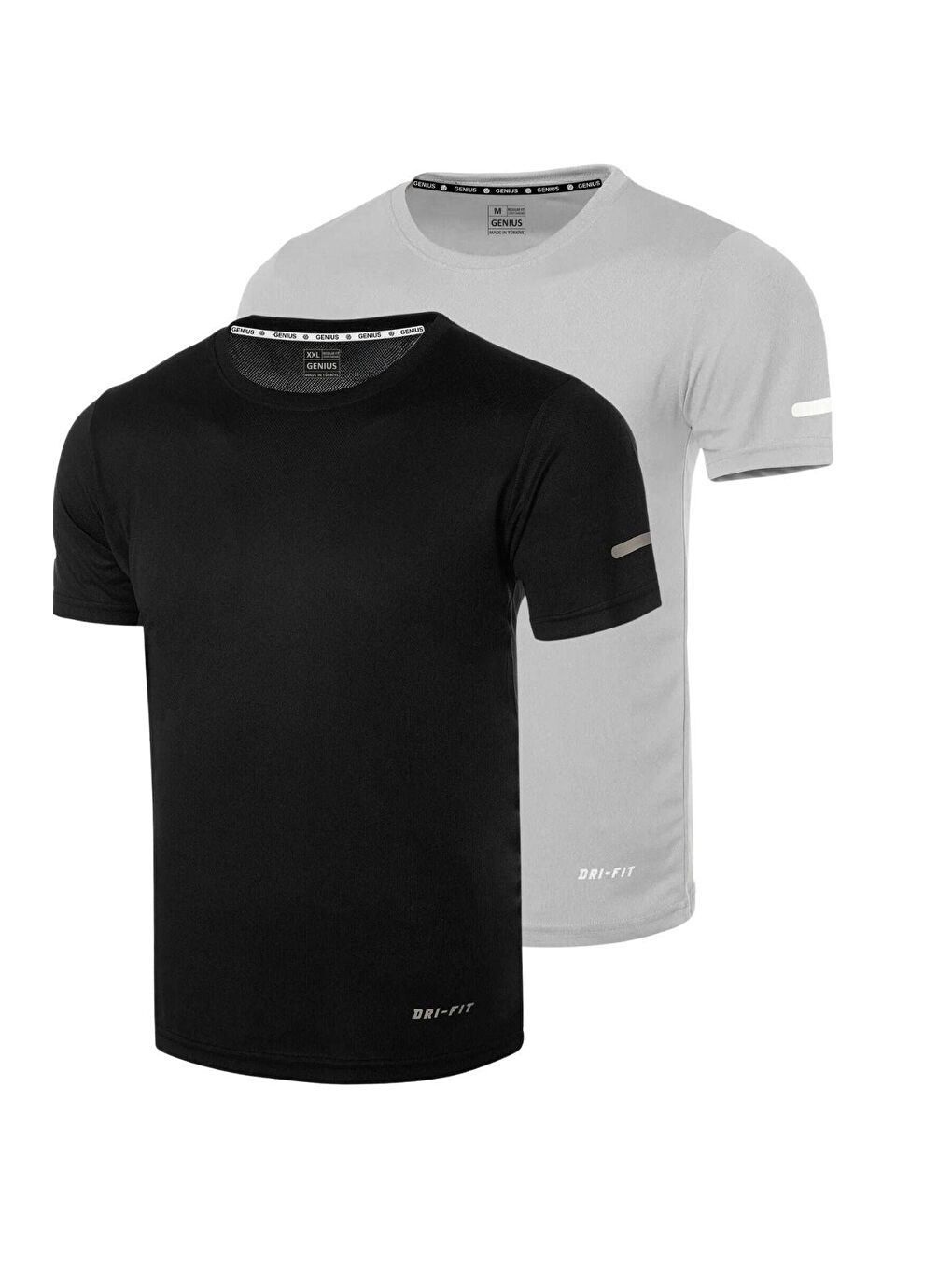 GENIUS STORE Siyah Erkek Nem Emici Hızlı Kuruma Atletik Teknik Performans Spor T-shirt DRIFIT-KISAKOL2