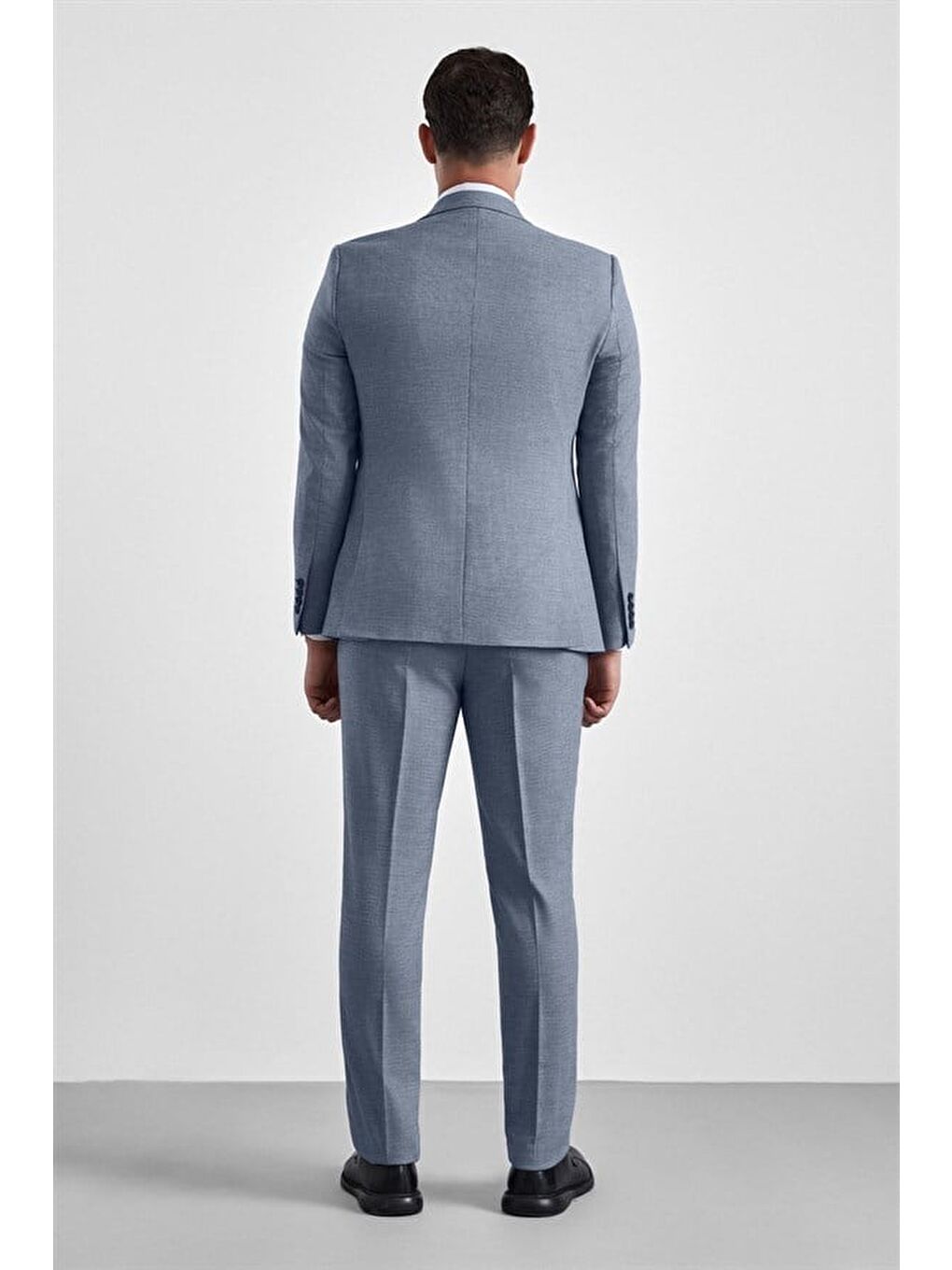 Parlament Mavi Slim Mono Yaka 6 Drop Yelekli Takım Elbise-9