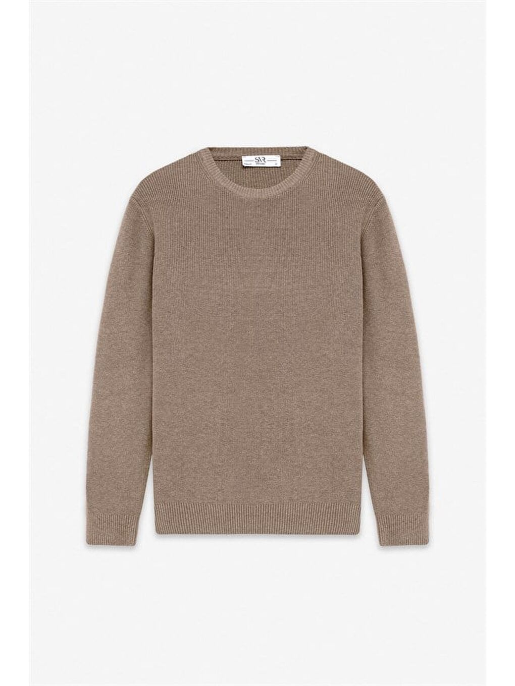 Kahverengi Sütlü Kahve Regular Bisiklet Yaka Kazak-4