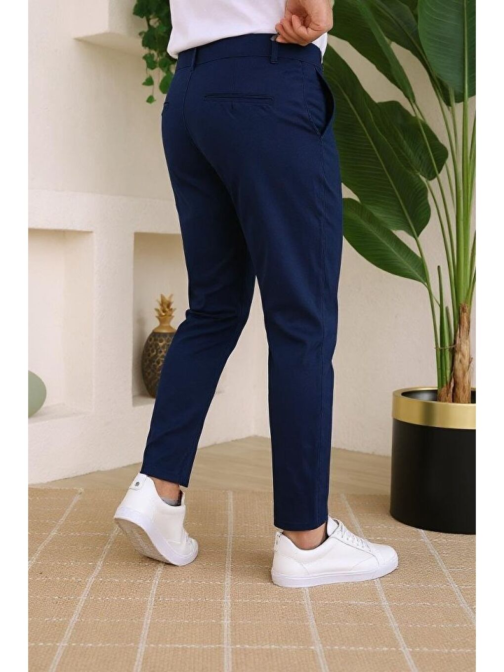 Lacivert Erkek Slim Fit Dilli Kumaş Pantolon-4