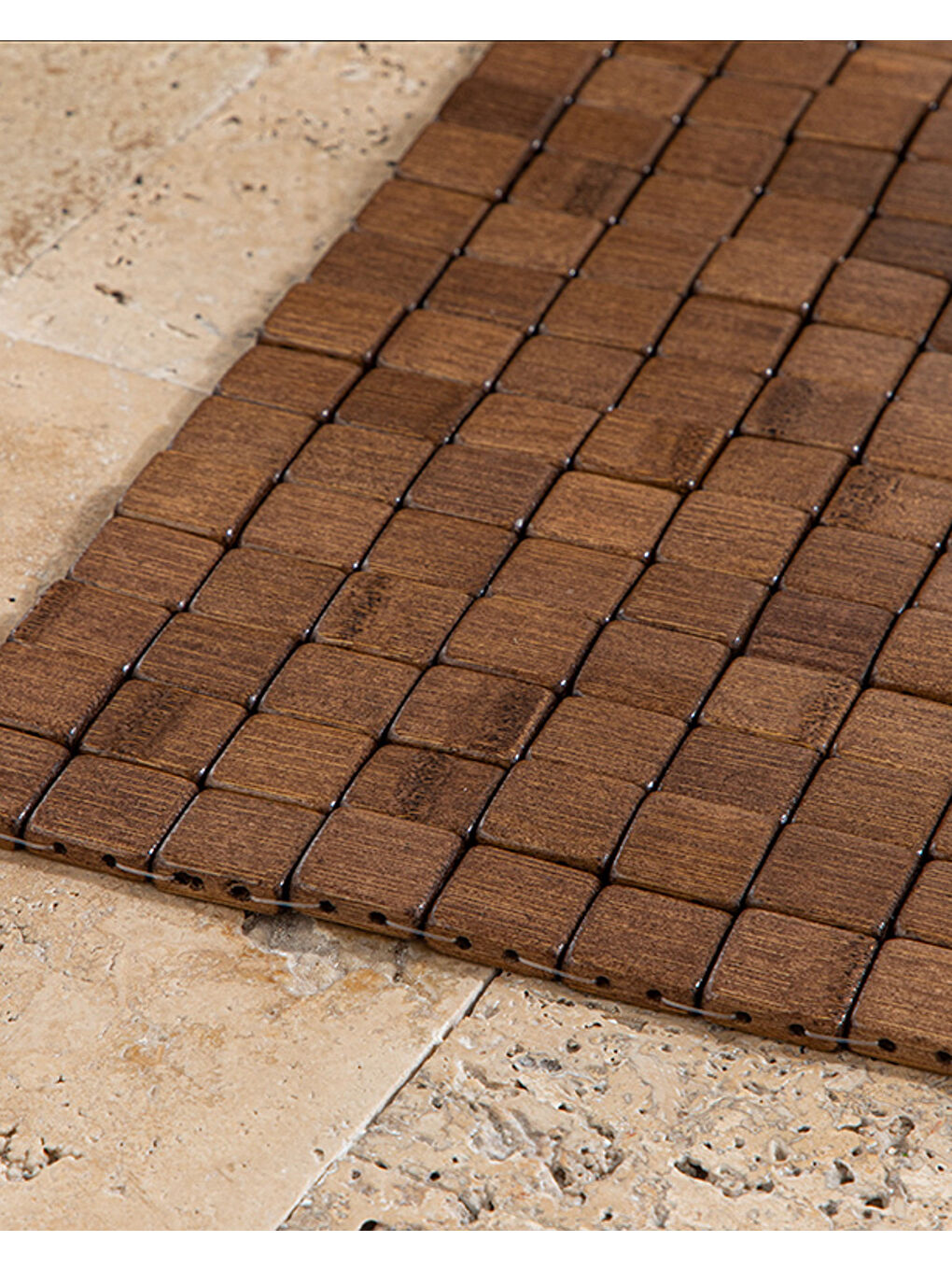 Kahverengi Bamboo Bambu Duş Kaydırmazı Kahve-1