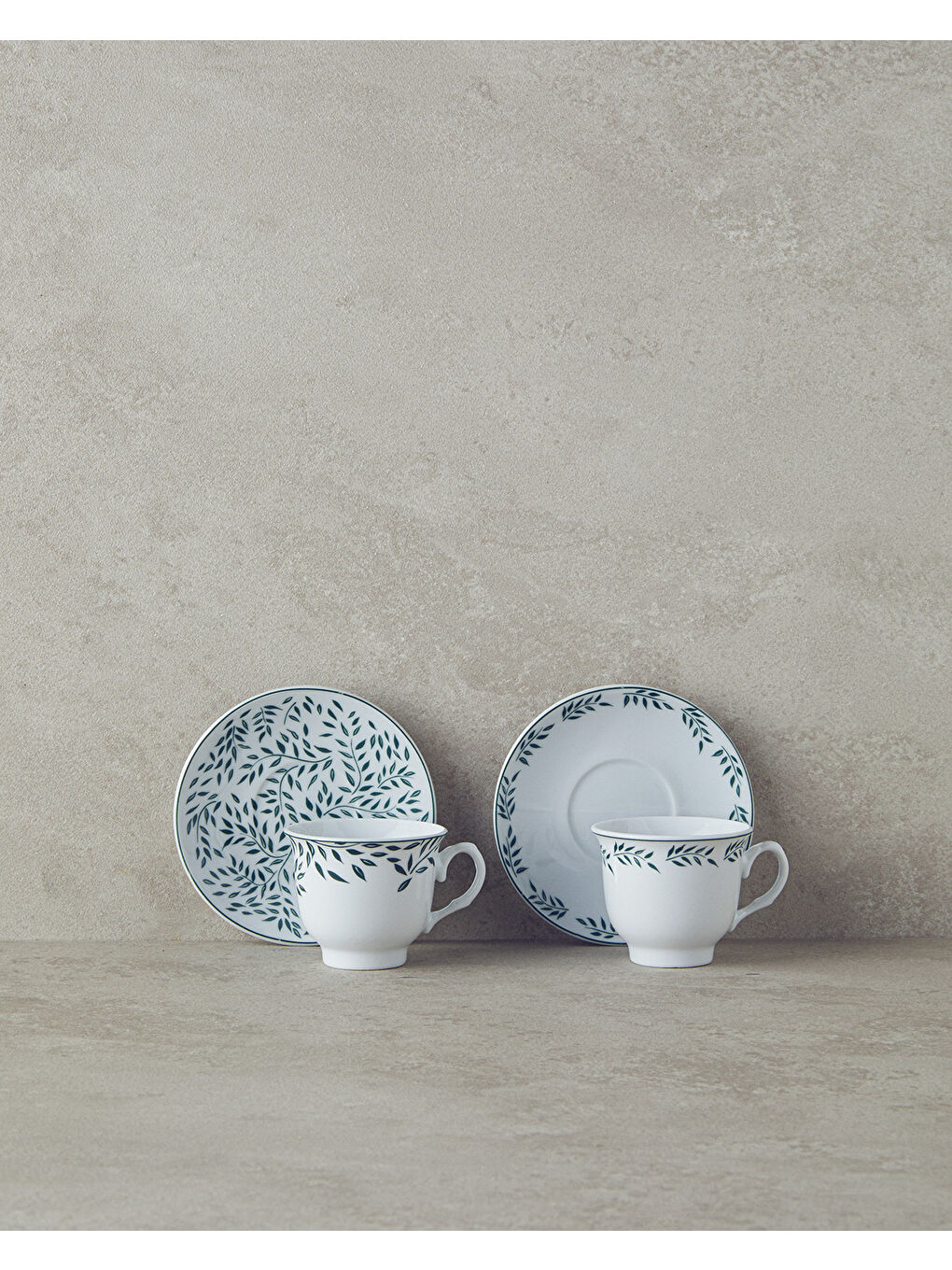 Blatt Porselen Kahve Fincan Takımı 4 Parça 2 Kişilik Yeşil-1