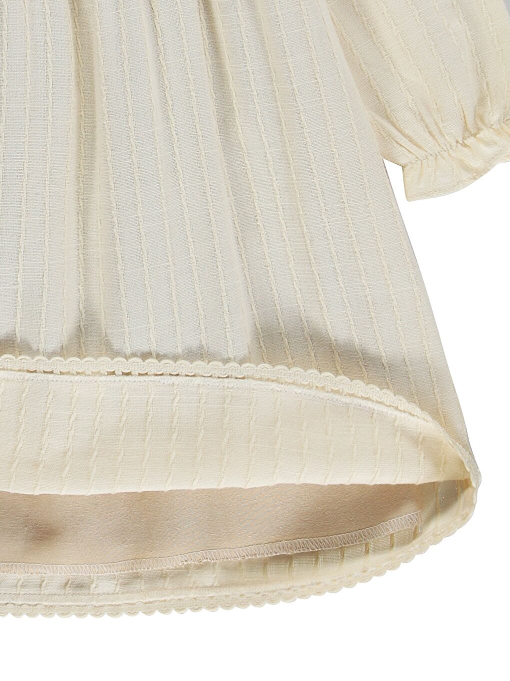 Girls Roba Fırfırlı 6-9 Yaş Elbise - Bej 7-8 Yaş-1