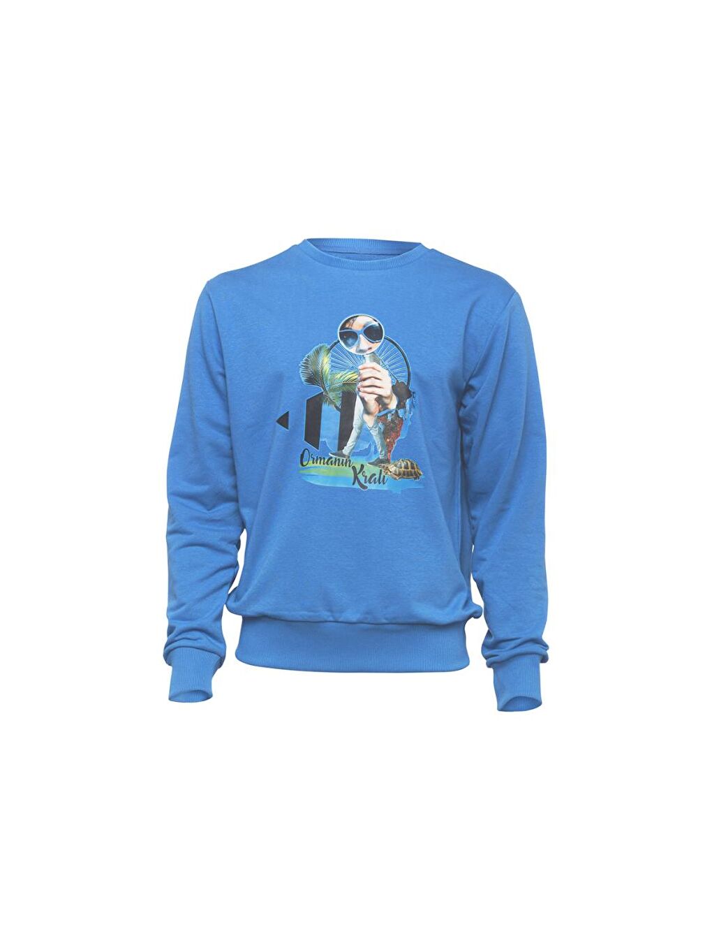 Lacivert Nature Ormanın Kralı Erkek Sweatshirt