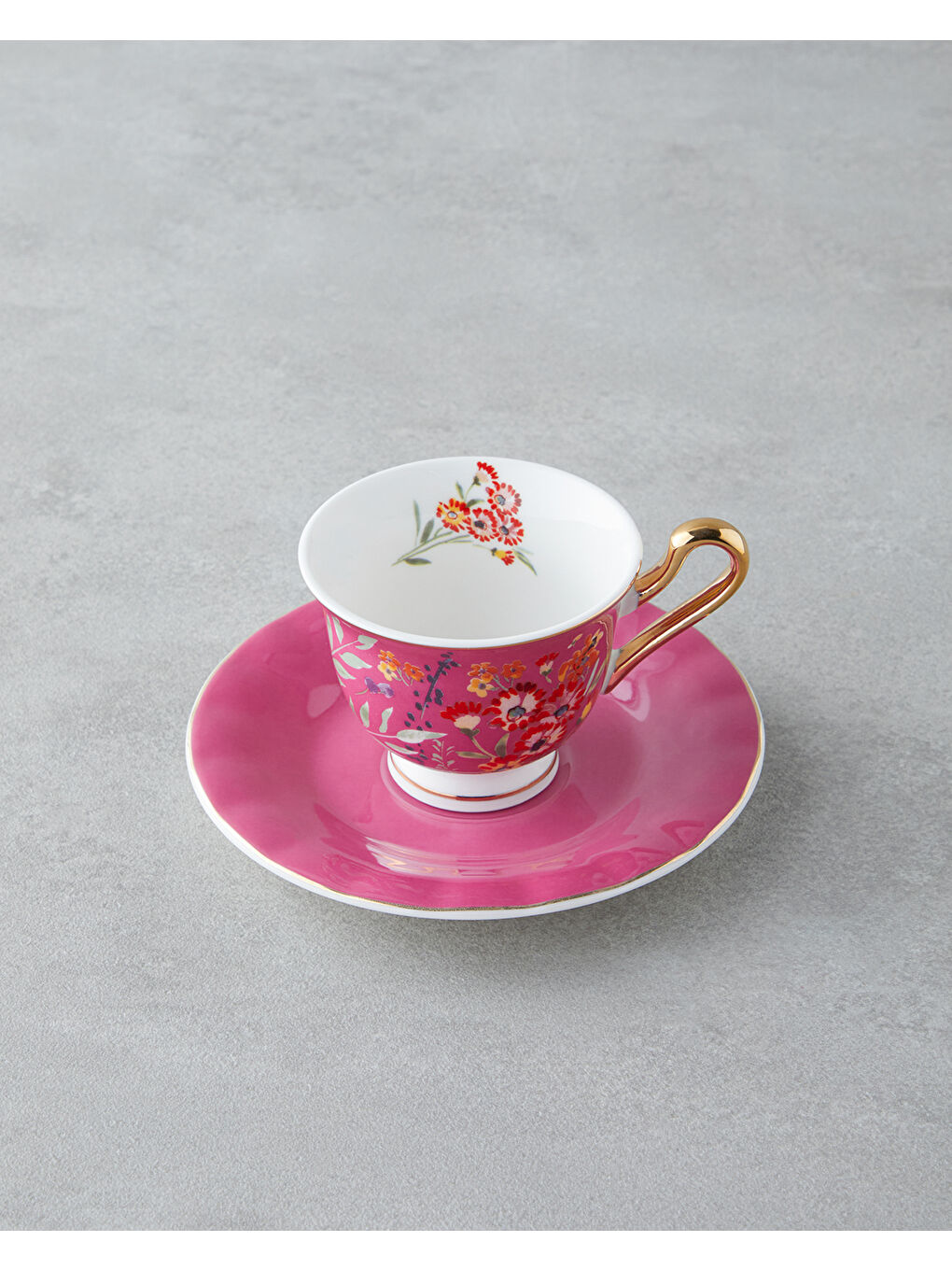 Miranda Garden New Bone China 12 Parça 6 Kişilik Kahve Fincan Takımı 90 ml Pembe-2