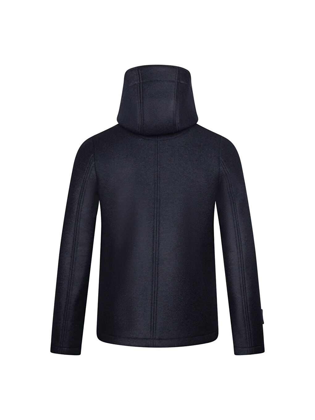 Lacivert Regular Fit Hakim Yaka Kapüşonlu Yünlü Kaşe Mont-1