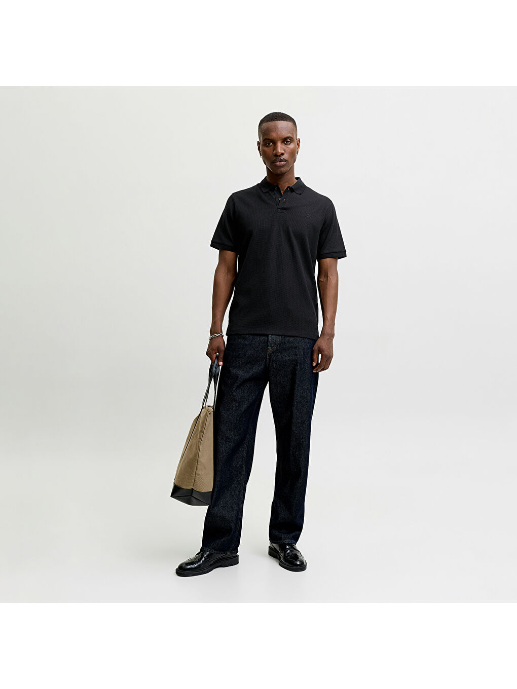 Austin Erkek Siyah Polo Yaka Tişört-2