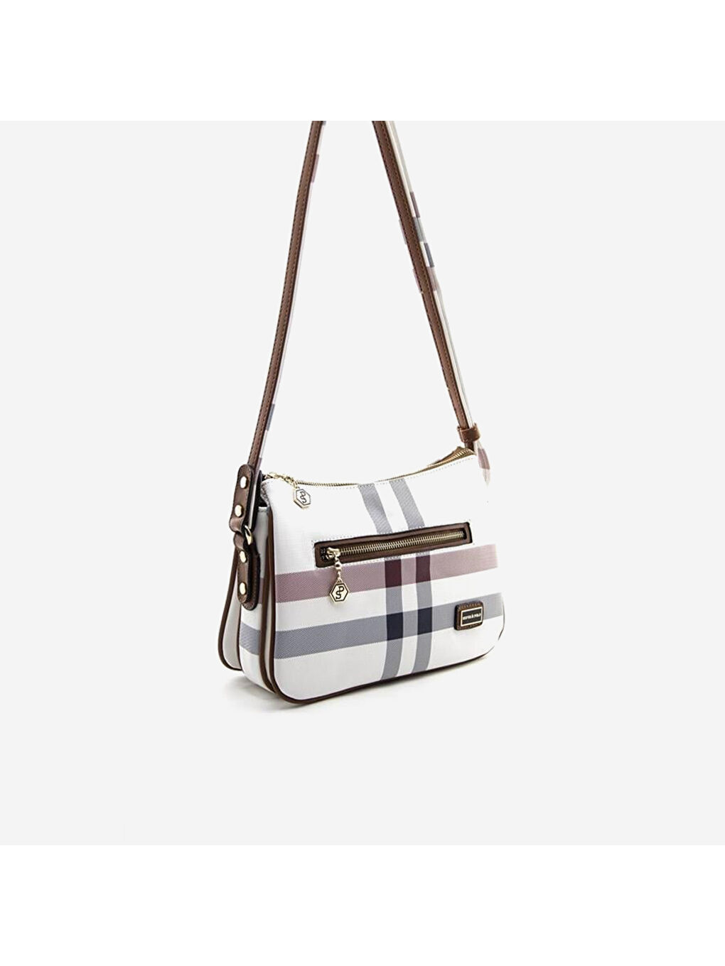 Karışık Kadın SP818-MK3 SILVER POLO Çapraz Çanta Beyaz-Taba-1