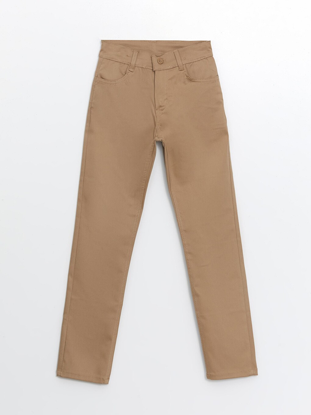 Bej Ayar Lastikli  Okul Pantolonu