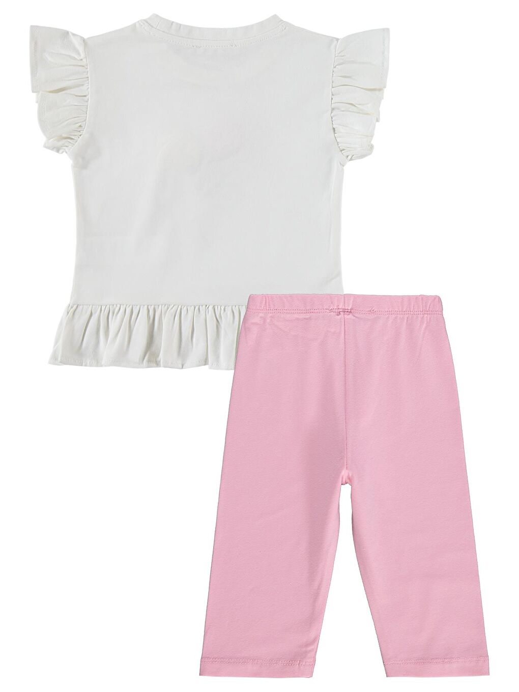 Girls Kolu Fırfırlı 2-5 Yaş Takım - Ekru-3