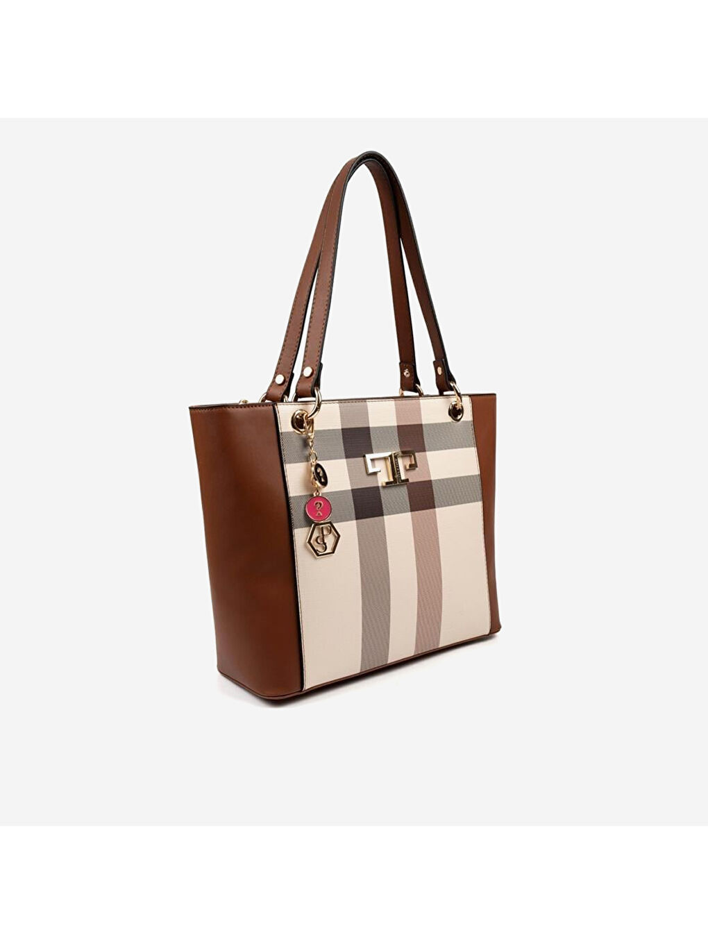 Karışık Kadın SP1176-M48 SILVER POLO Omuz Çantası Krem-Taba-1