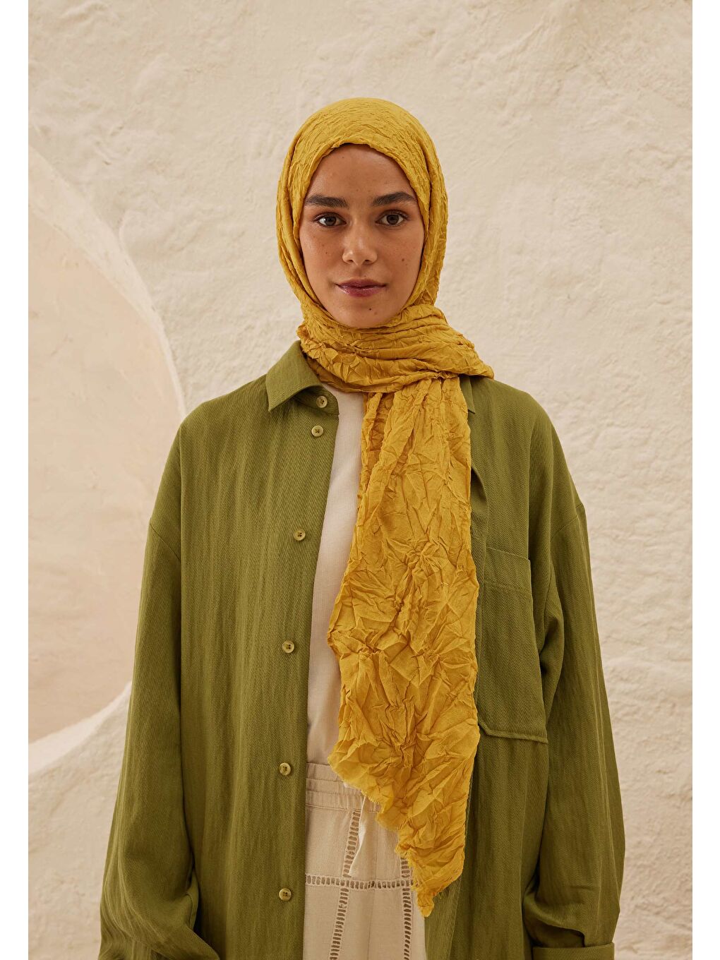 Sarı Vual Crash Şal Ayçiçeği