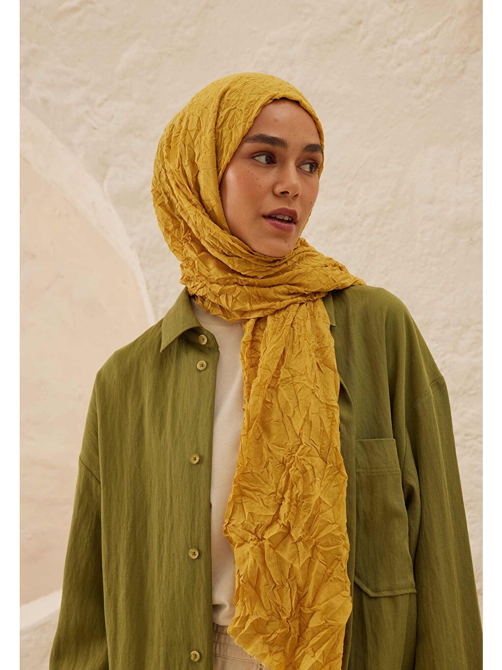 Sarı Vual Crash Şal Ayçiçeği-2