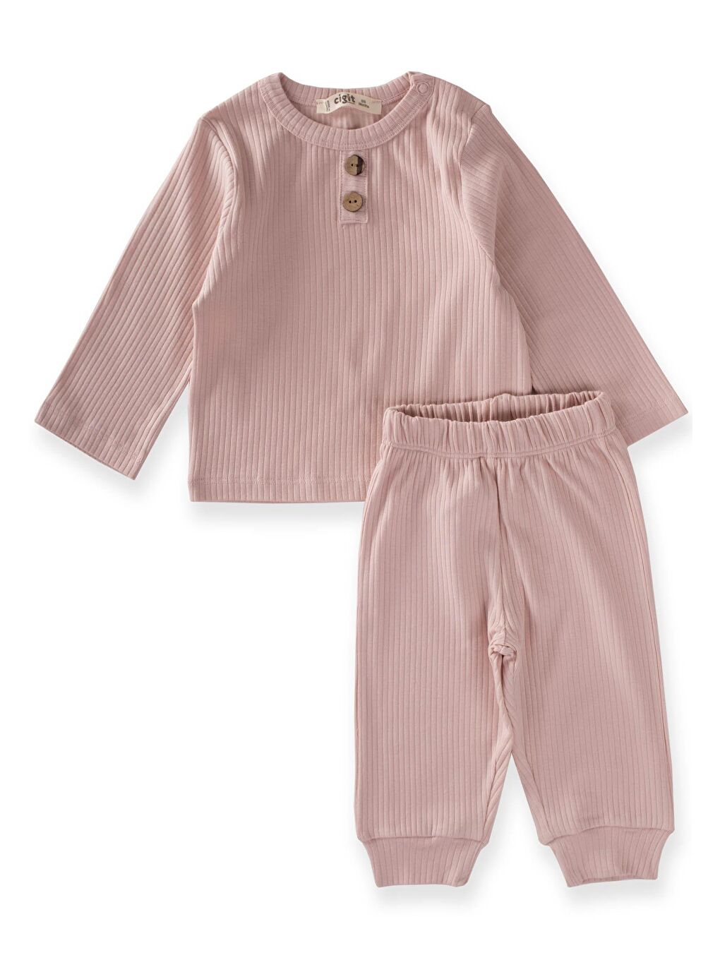Fitilli Basic Mevsimlik Takım 0-5 Yaş Pudra Pembe-1