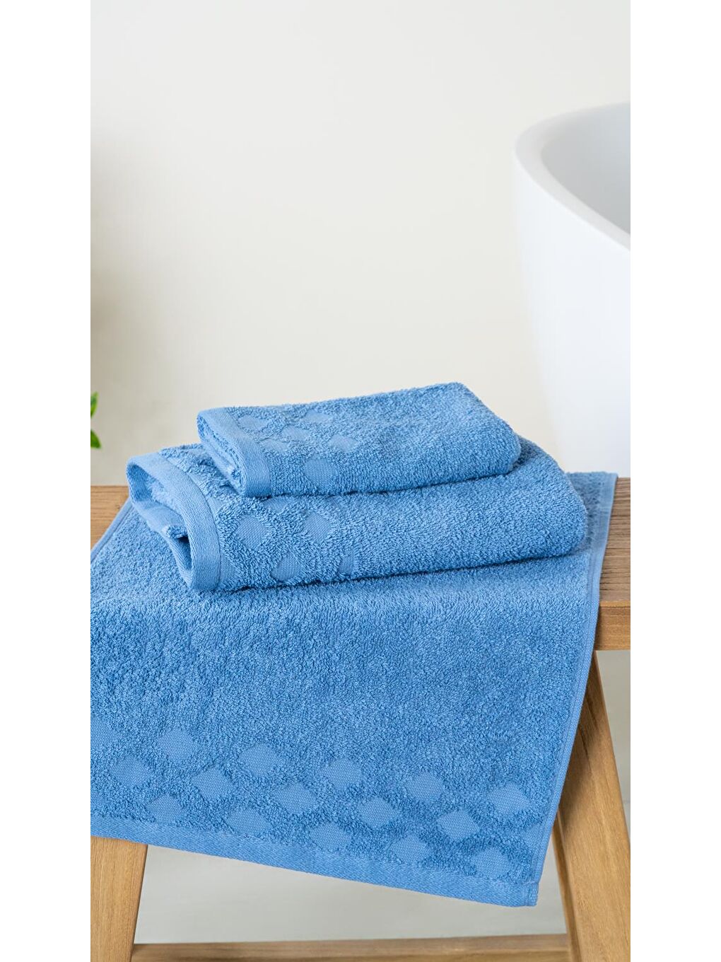 2'li Harem %100 Doğal Pamuklu El / Yüz Havlu Seti 50x90 + 30x50 Cm Lacivert