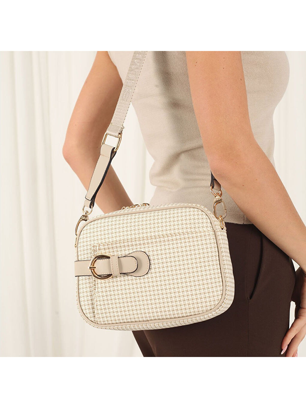 SP1256-M204 SILVER POLO SP1256 Kadın Çapraz Çanta Kum-Kum Beji-2