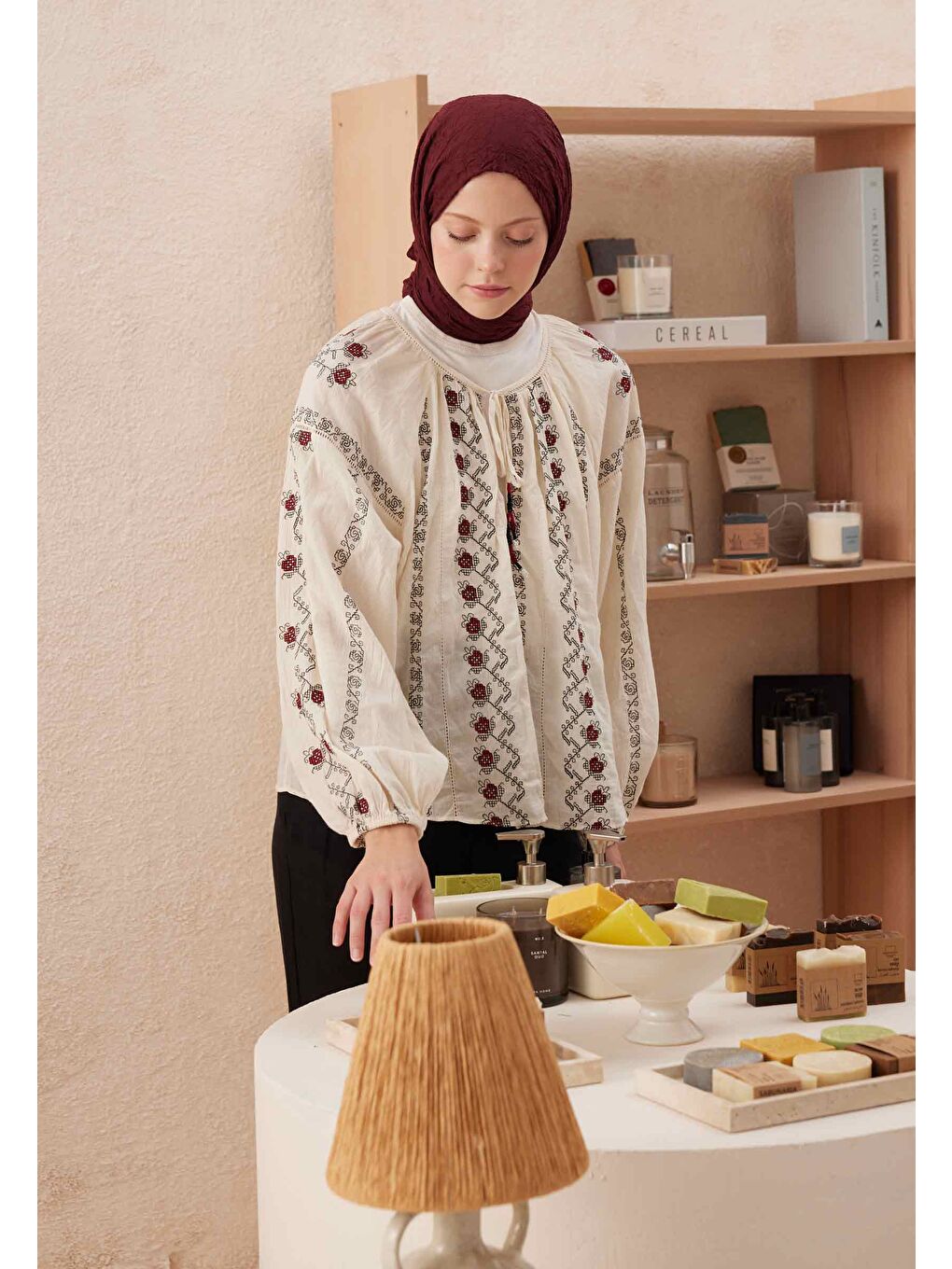 Vual Crash Şal Bordo