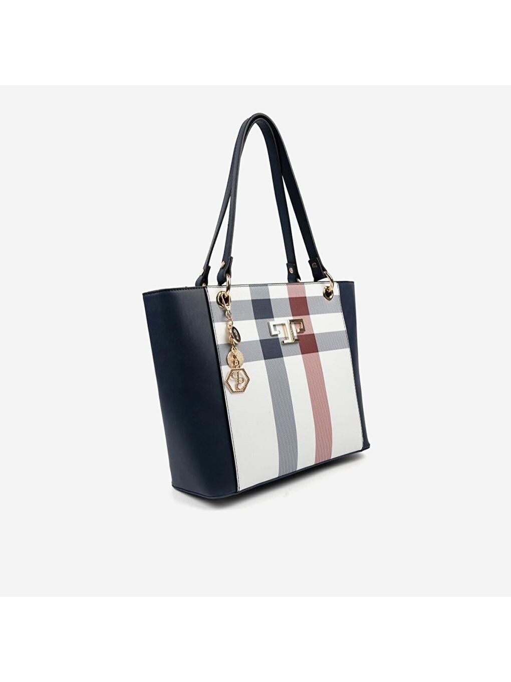 Karışık Kadın SP1176-M3 SILVER POLO Omuz Çantası Beyaz-Lacivert-1