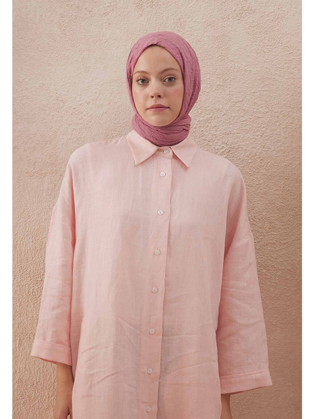 Vual Crash Şal Soft Pembe-2