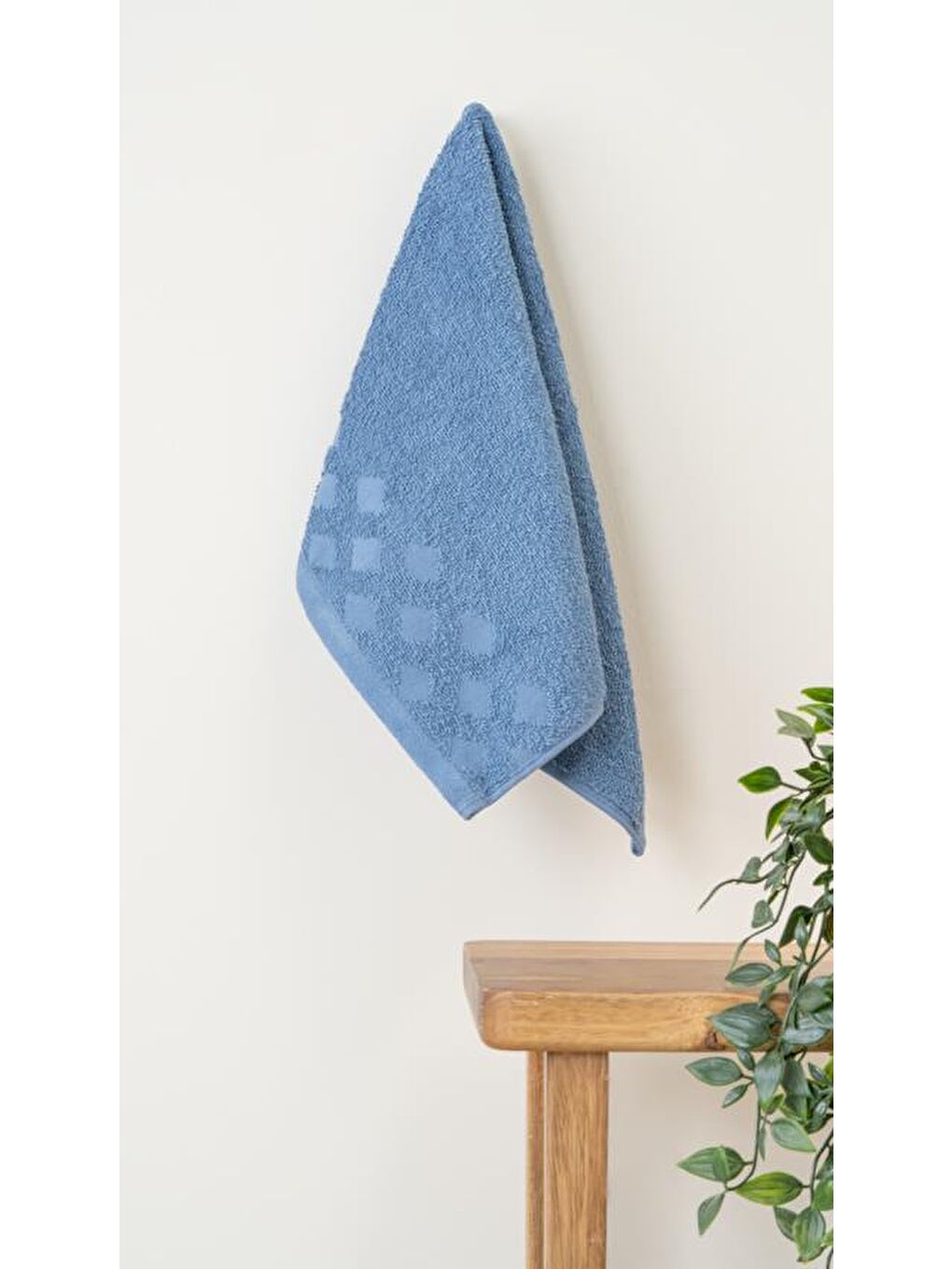 2'li Harem %100 Doğal Pamuklu El / Yüz Havlu Seti 50x90 + 30x50 Cm Lacivert-3