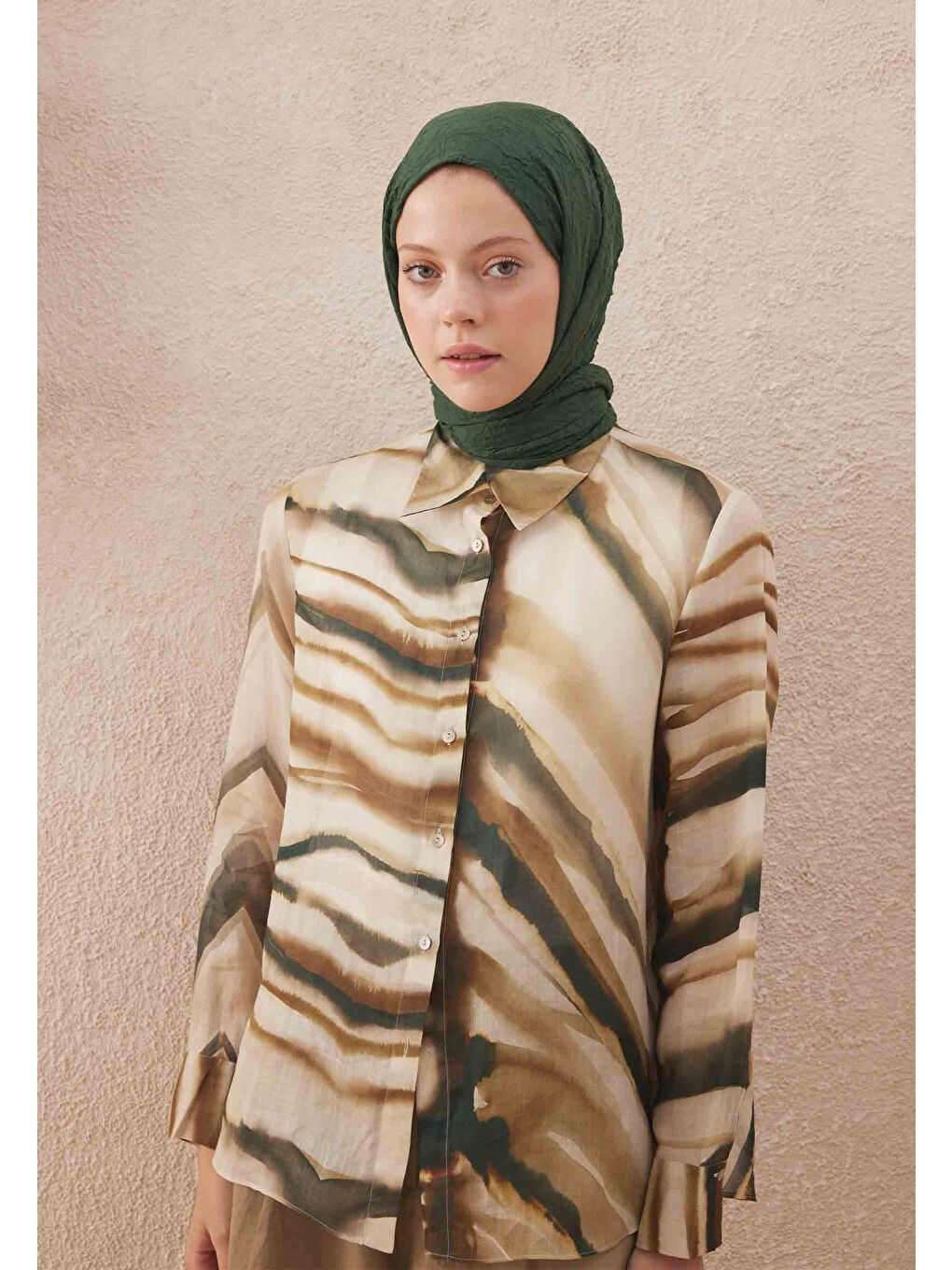 Yeşil Vual Crash Şal Zümrüt-2