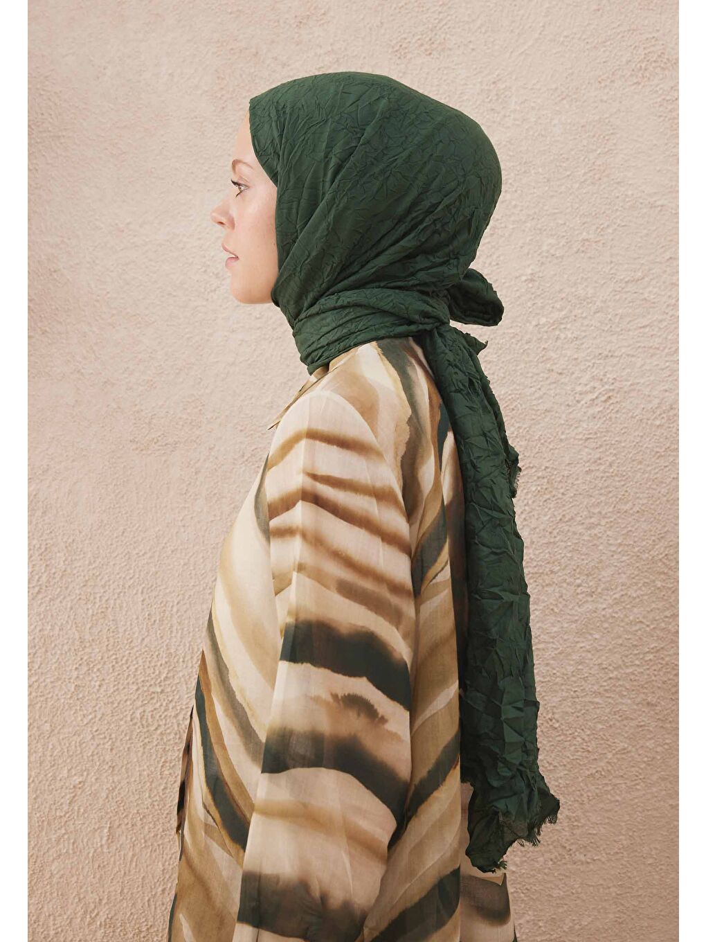 Yeşil Vual Crash Şal Zümrüt-3