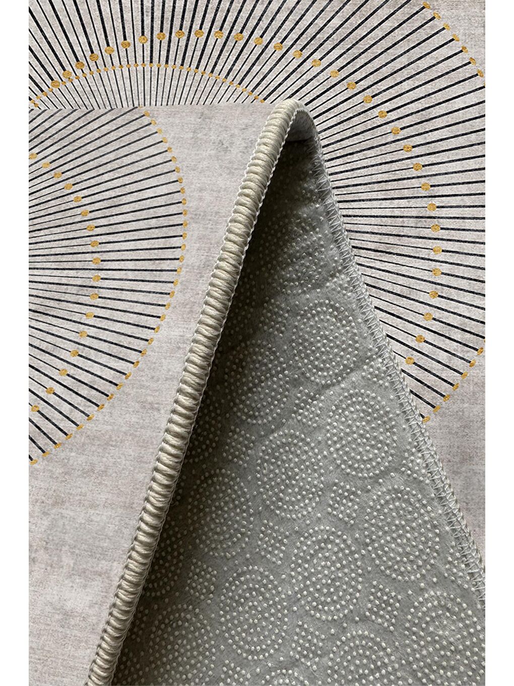 Gri Özel Tasarım, Kaymaz Taban, İnce, Yıkanabilir, Modern Halı WOOKECE1448 60x100-5