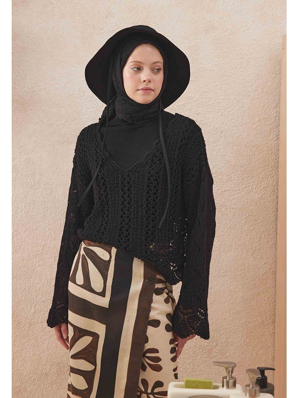 Vual Crash Şal Siyah-1