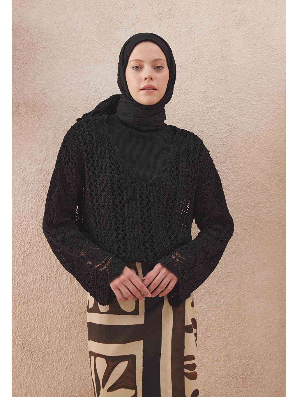 Vual Crash Şal Siyah-2