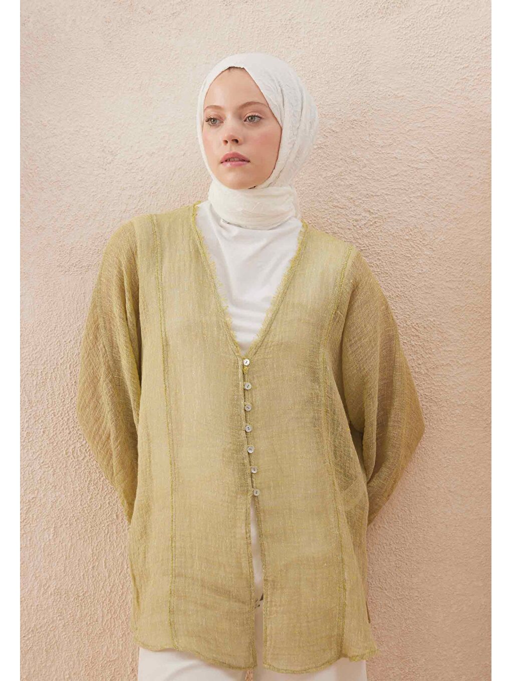 Vual Crash Şal Beyaz-2