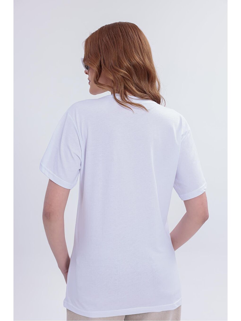 Beyaz Kadın 5 Adet Basic Tişört Seti, 30/1 Süprem Pamuk, Yumuşak Doku, Bisiklet Yaka-6