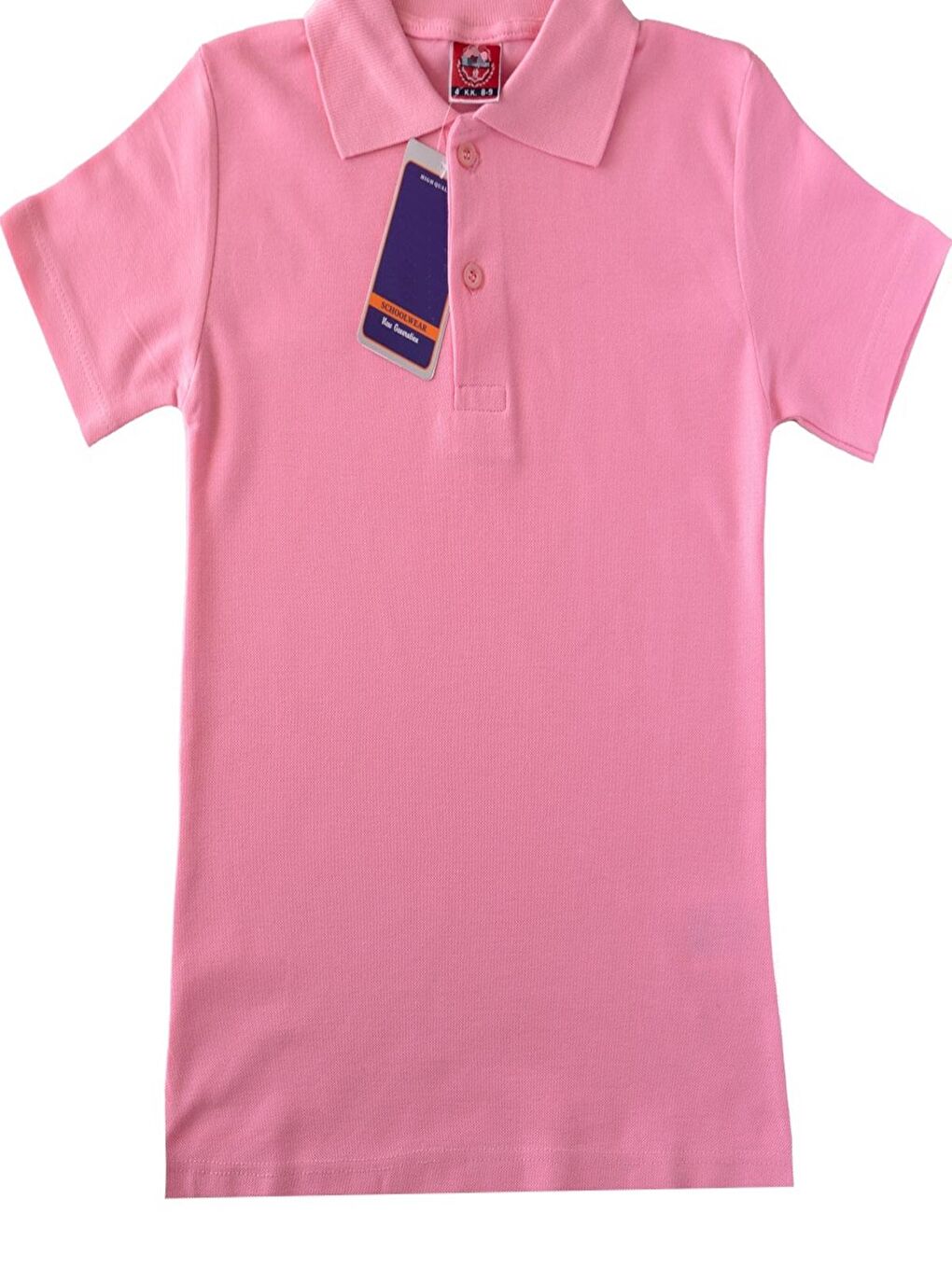 angelos Pembe Kız Çocuk Okul Tarz %100 Pamuk T-Shirt - 5-17 Yaş AG001