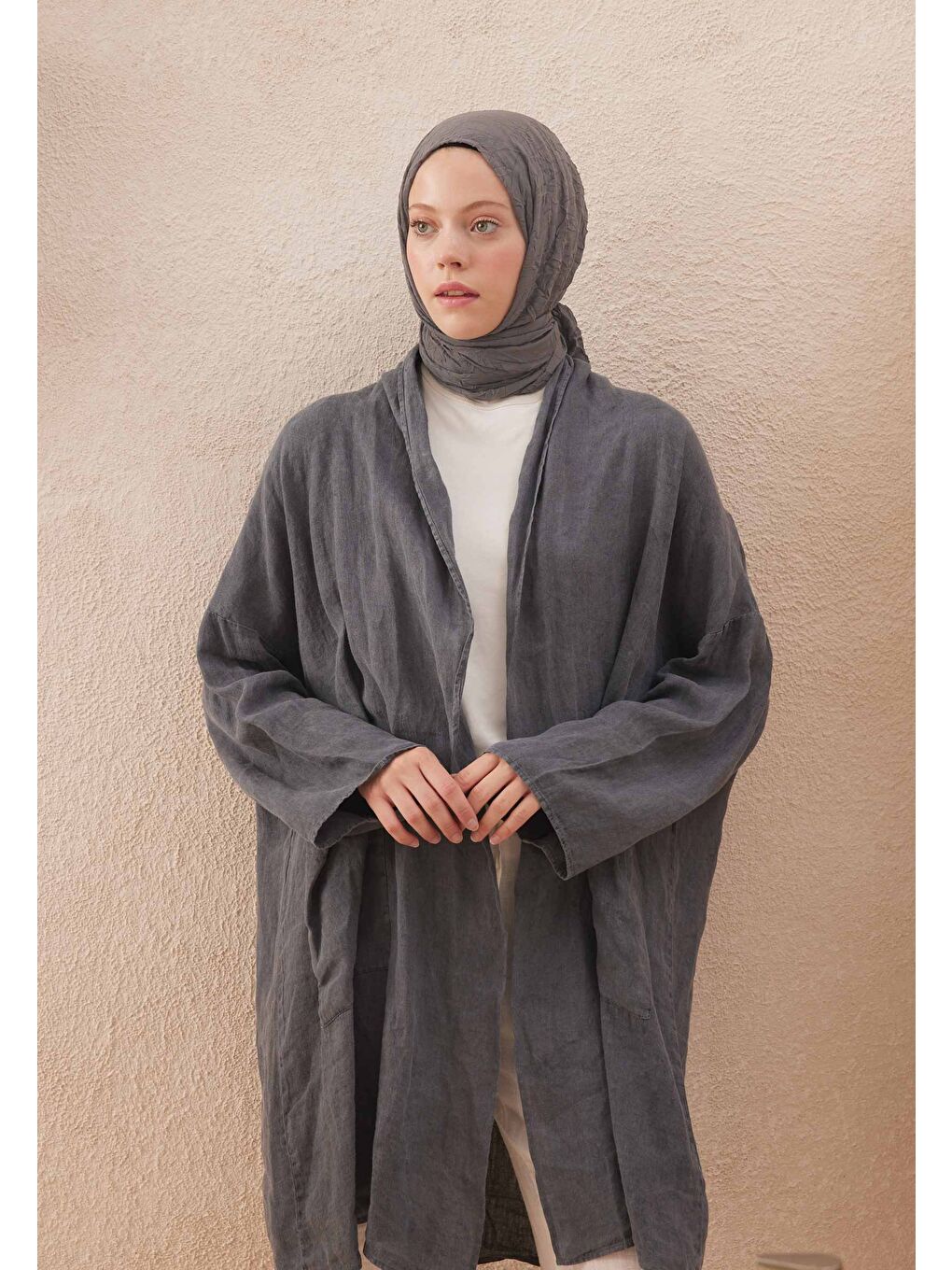 Gri Vual Crash Şal Duman-2