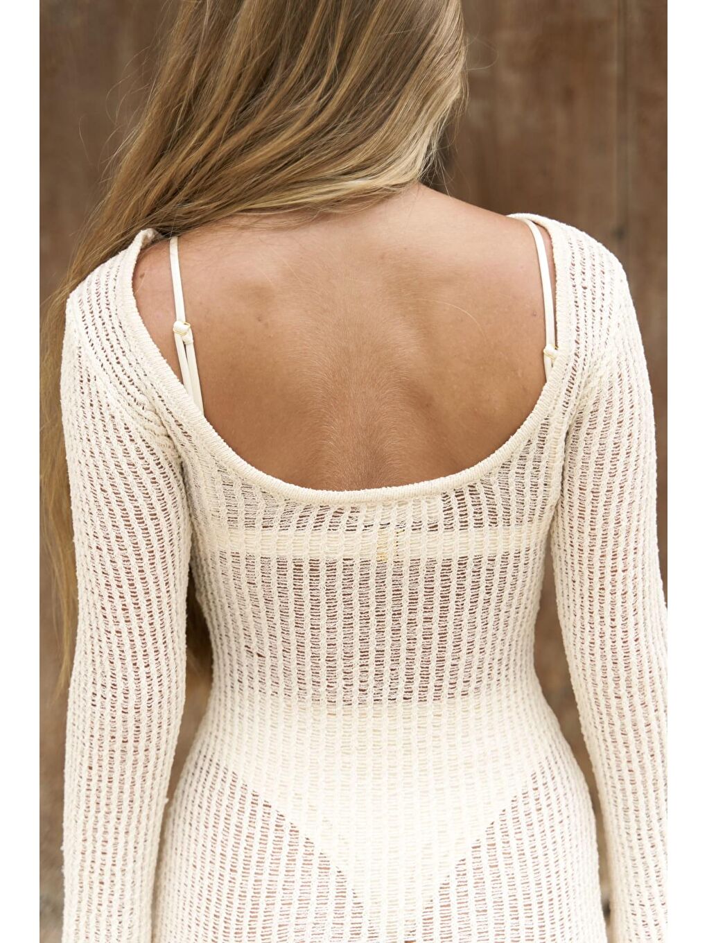 Fausta Bej Kısa Triko Elbise-6