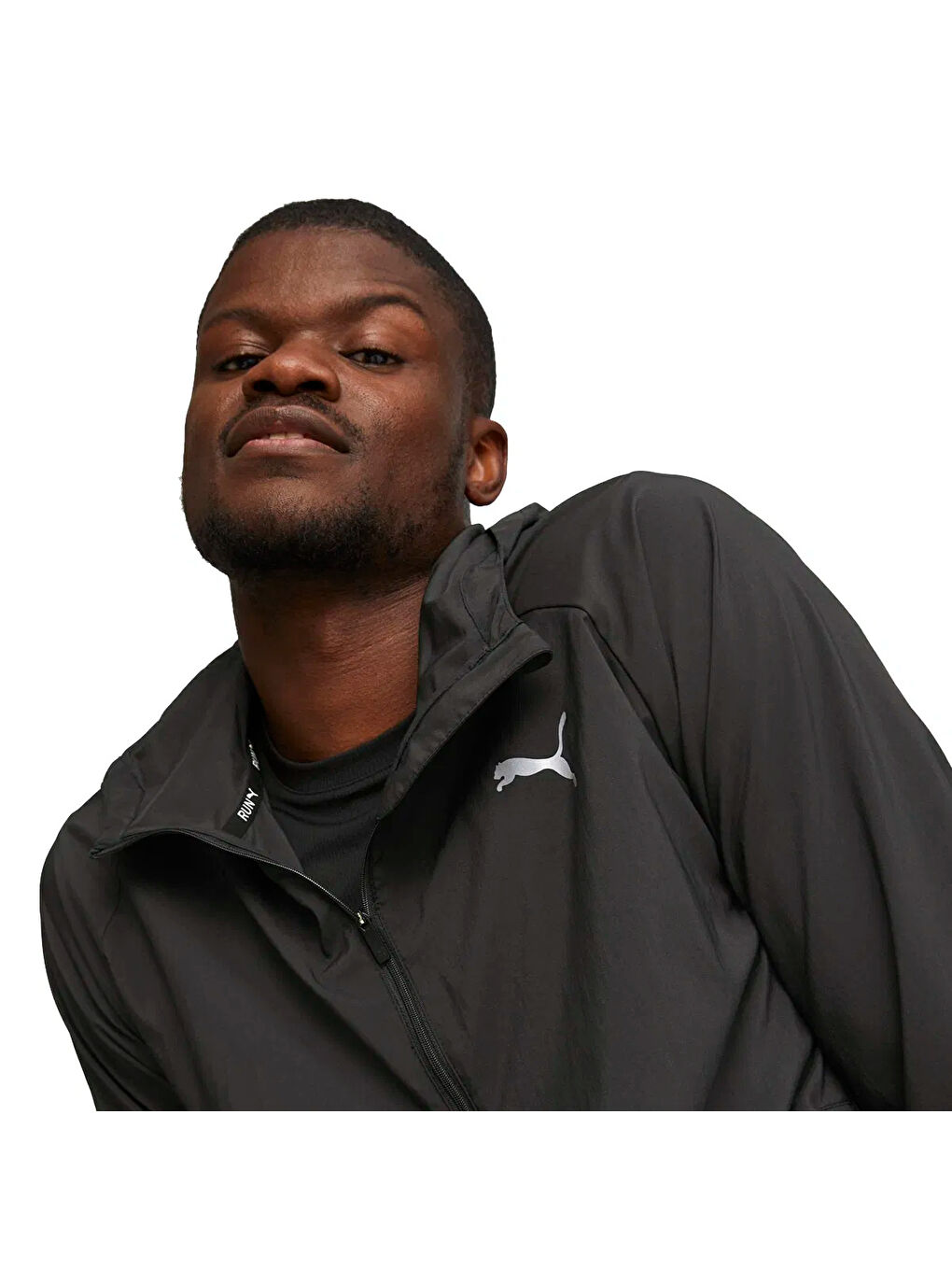 Run Favorite Hooded Erkek Siyah Kapüşonlu Fermuarlı Sweatshirt-2