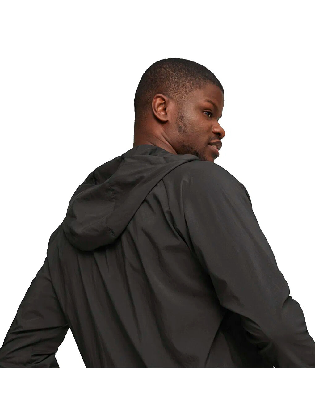 Run Favorite Hooded Erkek Siyah Kapüşonlu Fermuarlı Sweatshirt-3