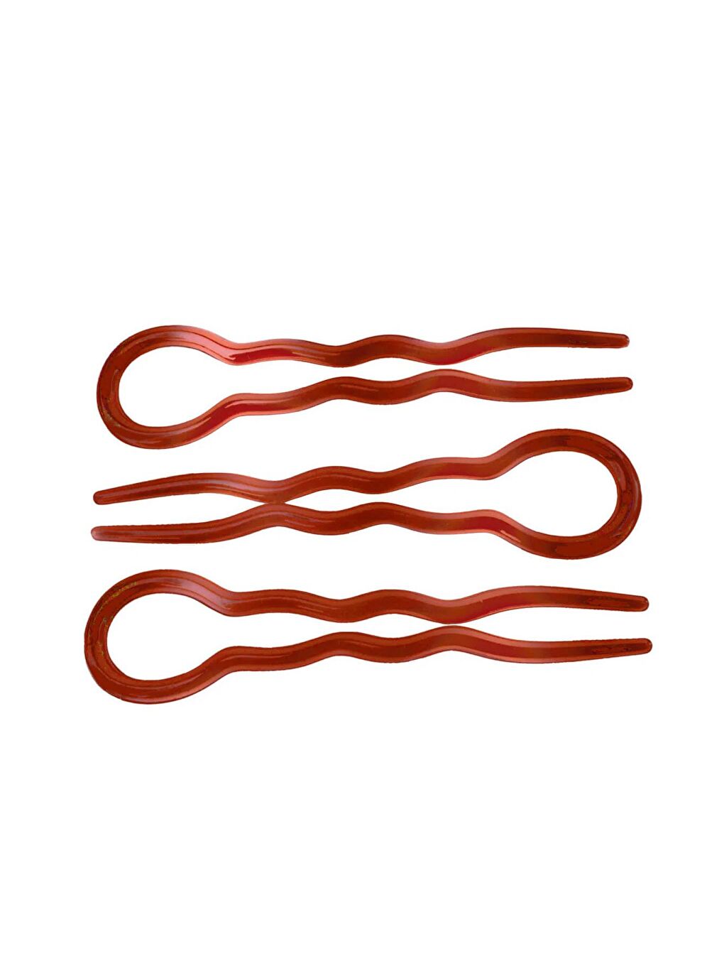 Kahverengi Plastik Kolay Topuz Tokası 3 Adet-1