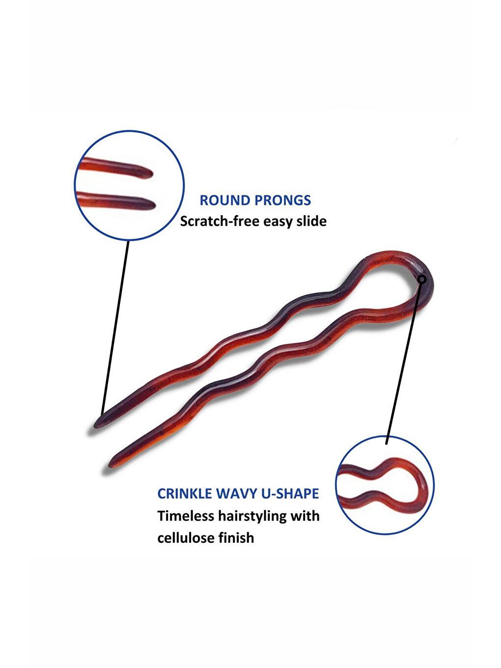 Kahverengi Plastik Kolay Topuz Tokası 3 Adet-2