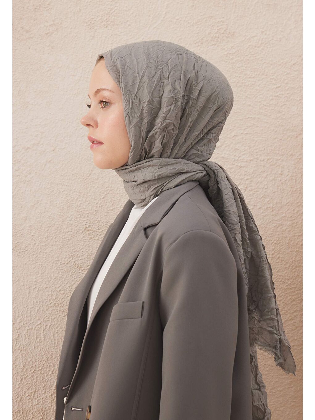 Vual Crash Şal Sıcak Gri-2