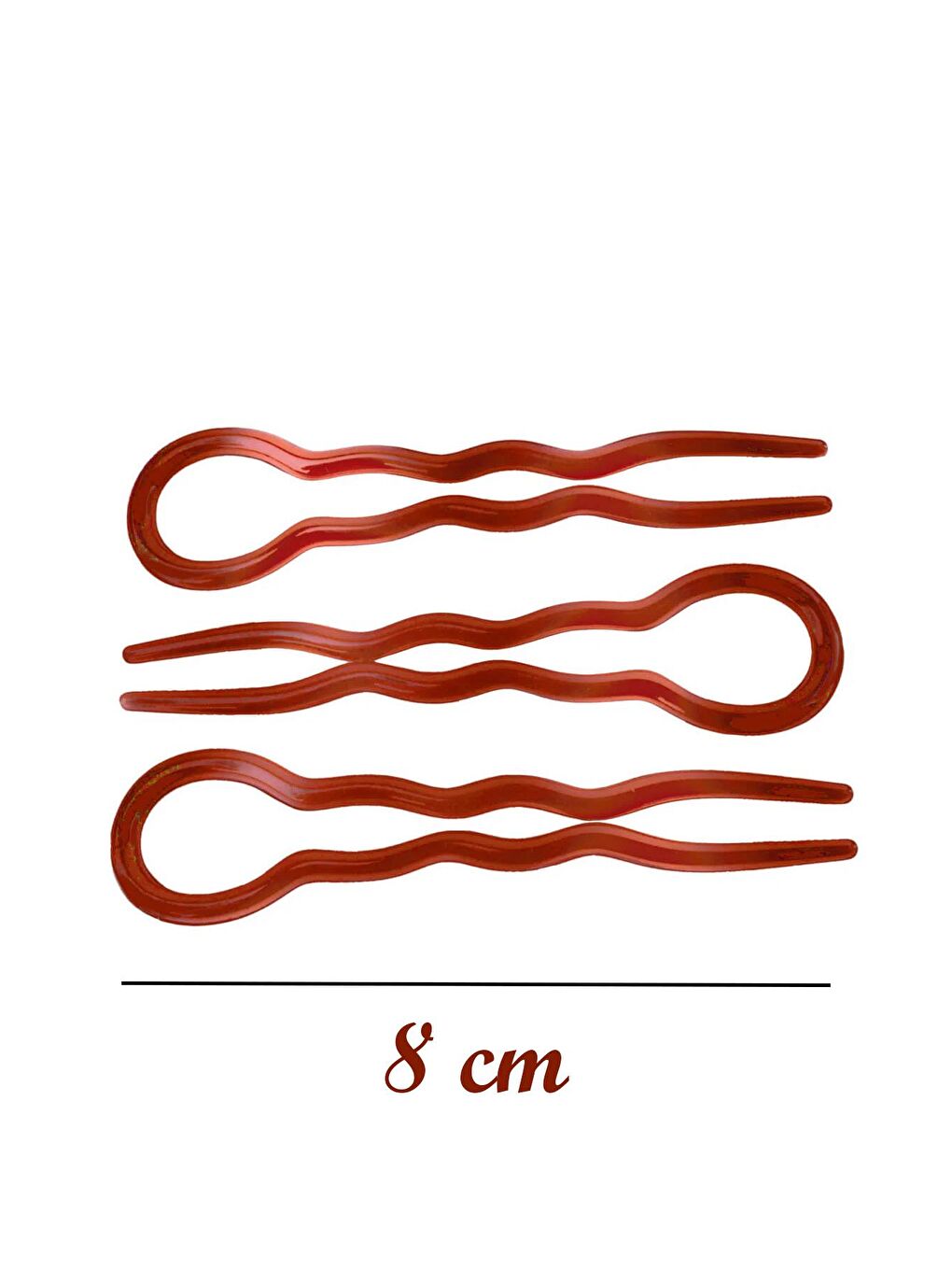 Kahverengi Plastik Kolay Topuz Tokası 3 Adet-3