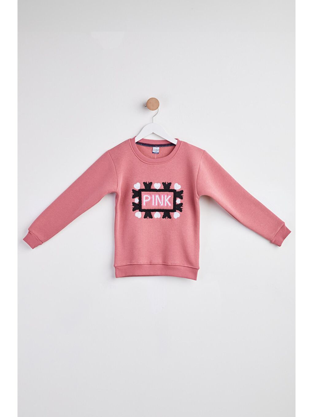 TOFİSA Kız Çocuk Pembe Nakışlı Sweatshirt - 24257