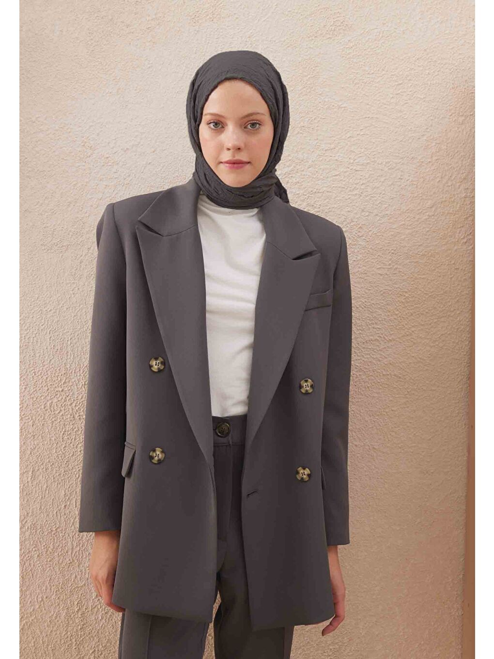 Vual Crash Şal Metalik Gri-1