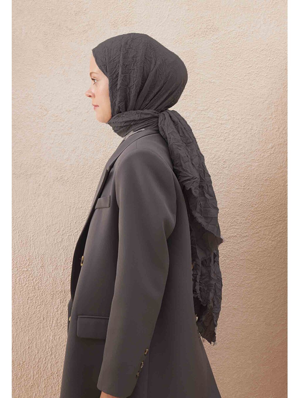 Vual Crash Şal Metalik Gri-2