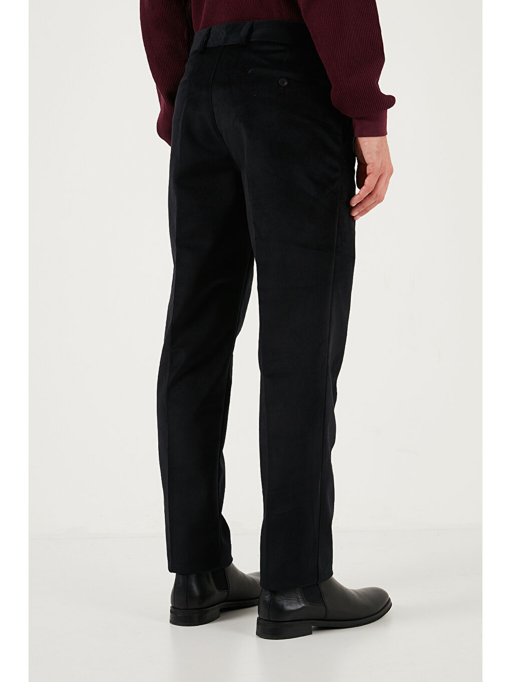 Gri Normal Bel Regular Fit Düz Paça 2'li Paket Kadife Pantolon 645MERLINS2-4