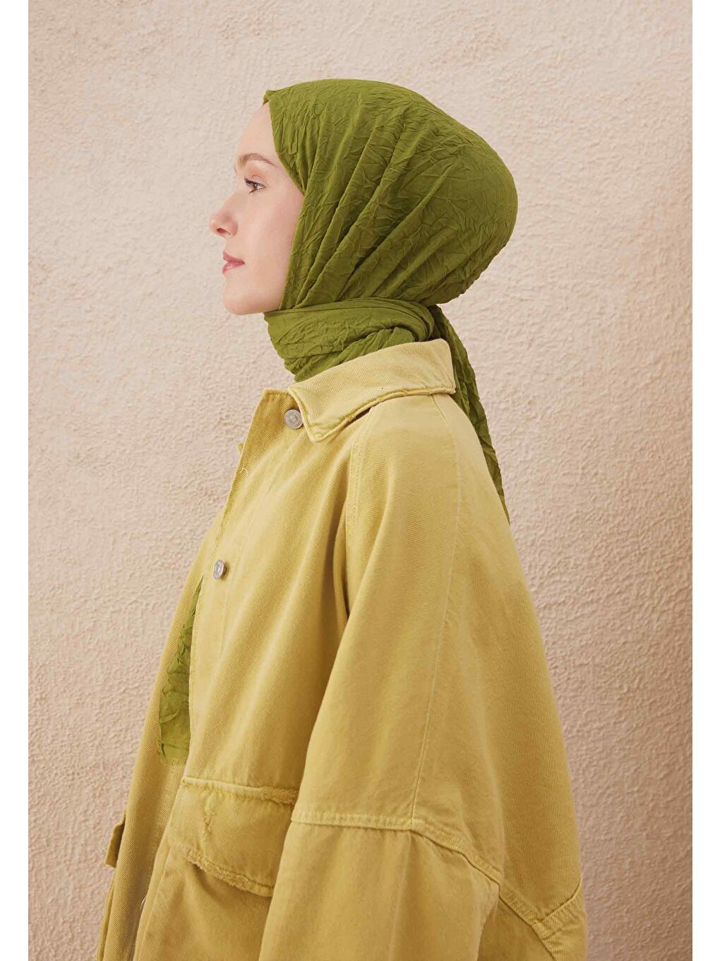 Vual Crash Şal Yağ Yeşili-2