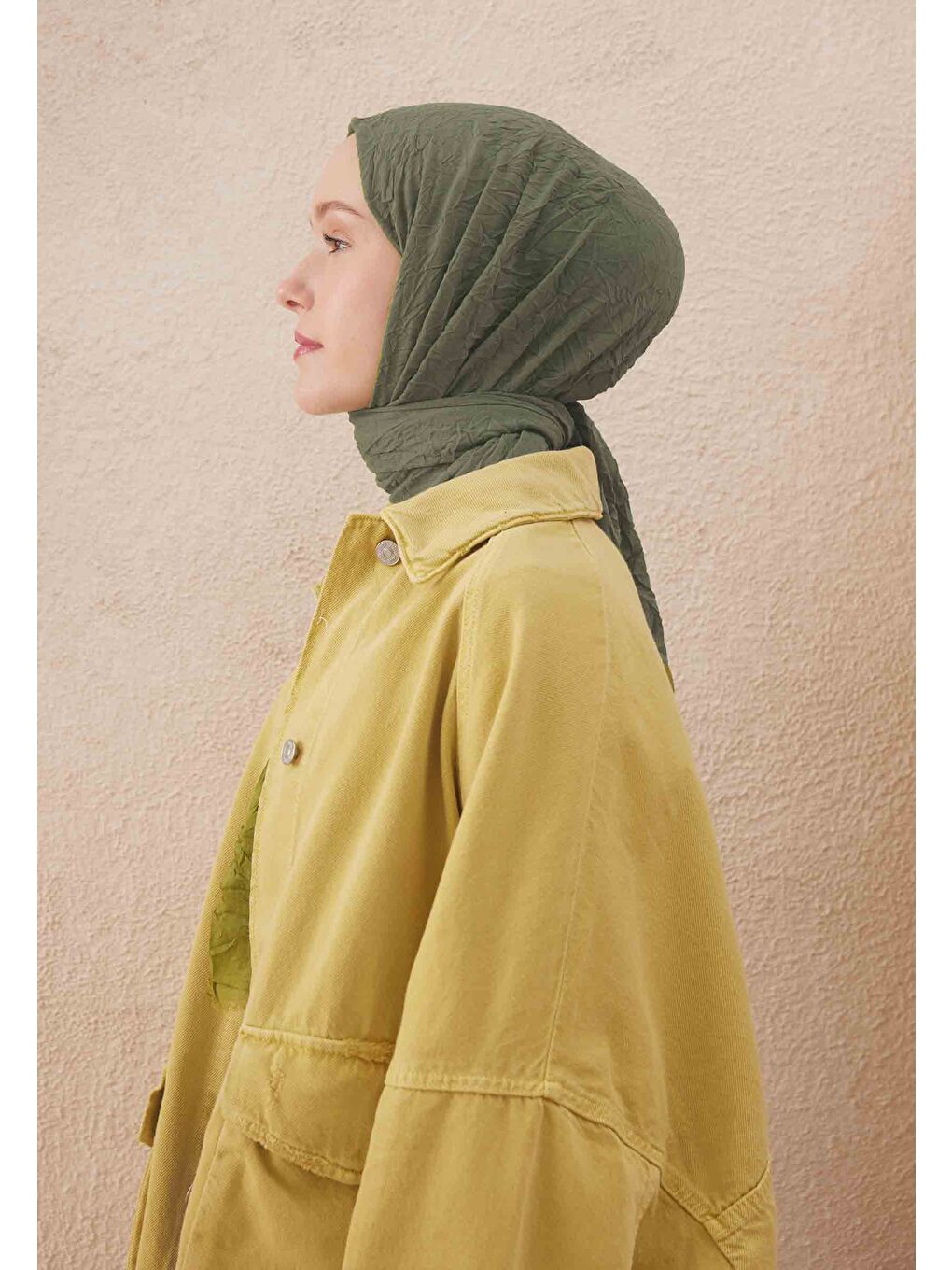 Yeşil Vual Crash Şal Çağla-2