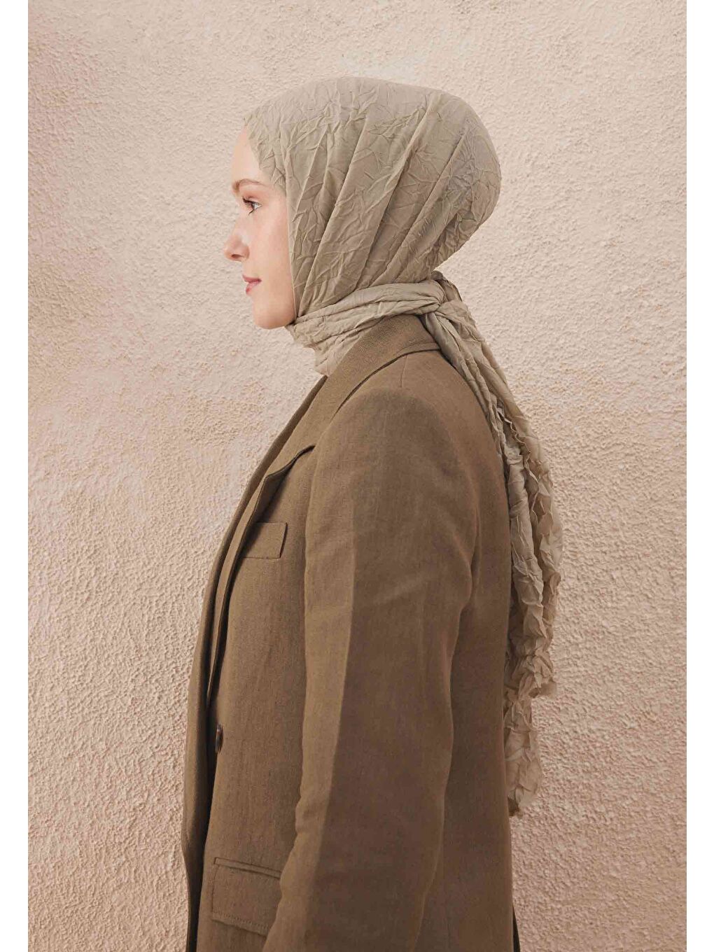 Vual Crash Şal Naturel Bej-2